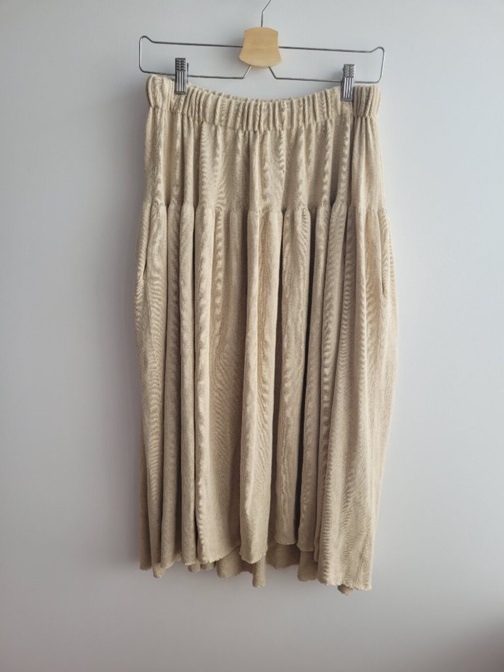 Lauren Manoogian Pima Cotton/Linen Blend Oatmeal-Coloured Skirt-Size 2/Medium - Picture 6 of 10
